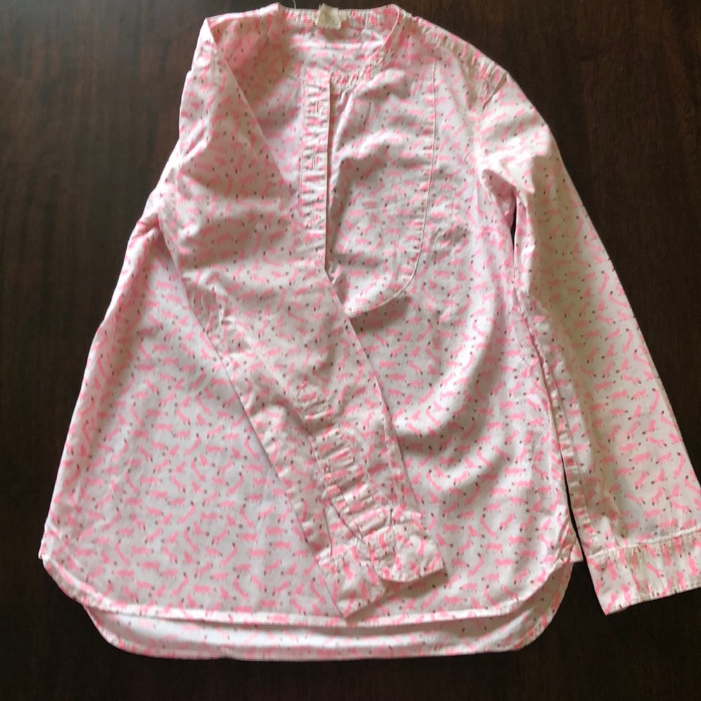 Crewcuts Long sleeves shirt pink and white
